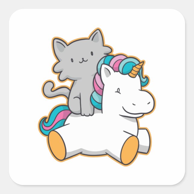 KATASTROPHENUNICORN QUADRATISCHER AUFKLEBER (Vorderseite)