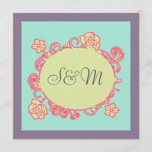 Katb islamique de faire-part de mariage de fleur