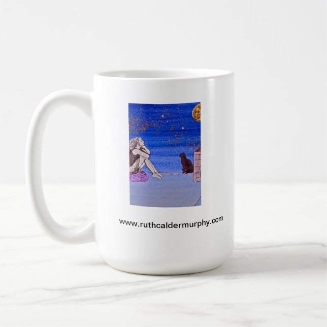 Kate auf der Dachspitze - Fantasie-Selbstporträt Kaffeetasse (Links)