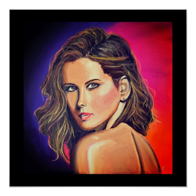 Kate Beckinsale Portrait to Pop Art Style Poster (Vorderseite)