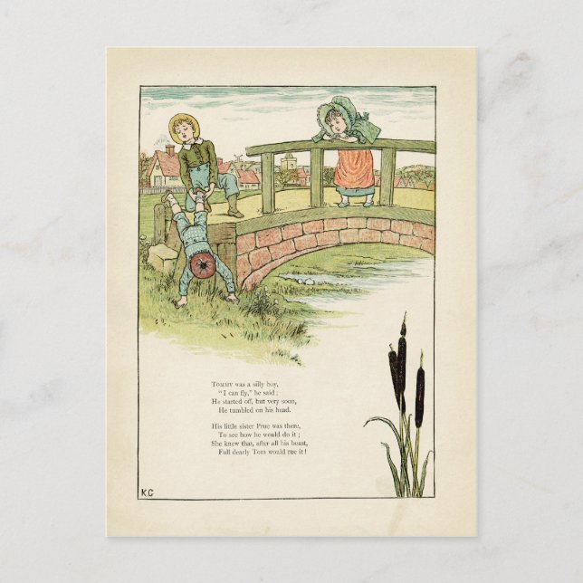Kate Greenaway Childrens Illustration Postkarte (Vorderseite)