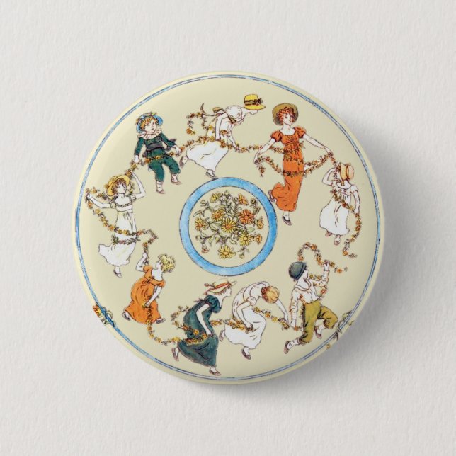Kate Greenaway Dancing Children Button Badge (Vorderseite)