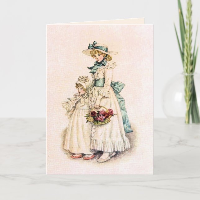 Kate Greenaway: Schwestern Karte (Vorderseite)