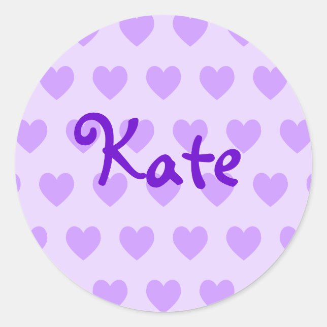 Kate in Lila Runder Aufkleber (Vorderseite)