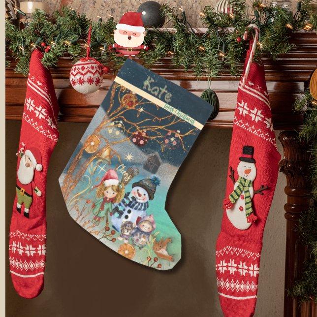 Kate Lieben Christmas Blue Kleiner Weihnachtsstrumpf (Kate loves Christmas Blue Small Christmas Stocking)