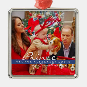 Kate Middleton Prince George Christmas Silbernes Ornament