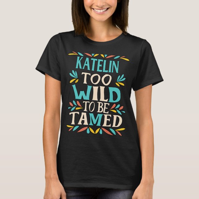 KATELIN Name Niedlich Retro Girls Wildblume KATELI T-Shirt (Vorderseite)