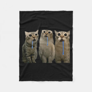 Kater, die eine sabbernde Katze anschreien, doppel Fleecedecke