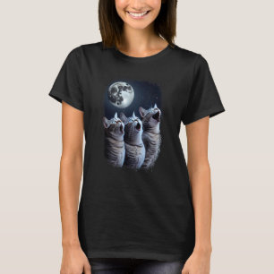 Kater heulen bei Mond Funny American Shorthair  T-Shirt