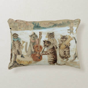 Kater singen Weihnachtslieder von Louis Wain Dekokissen