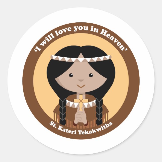 Kateri Tekakwitha Runder Aufkleber (Vorderseite)