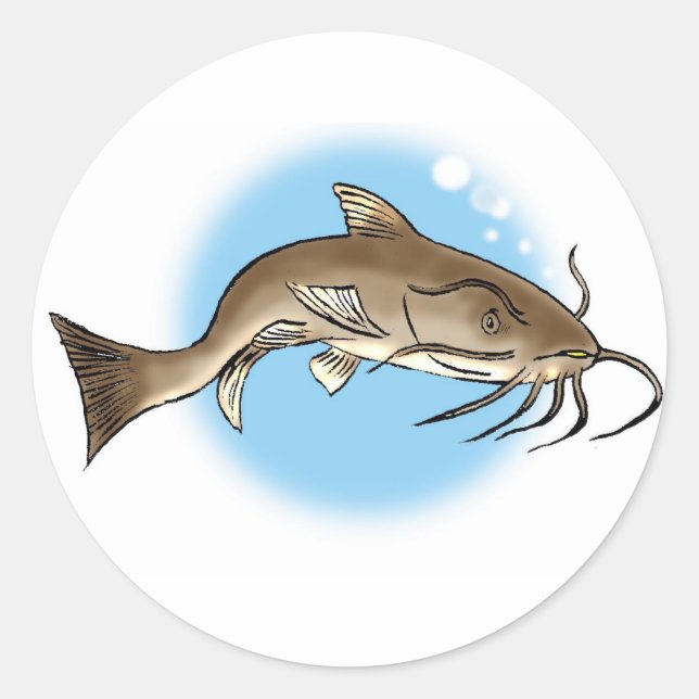Katfisch Runder Aufkleber (Vorderseite)