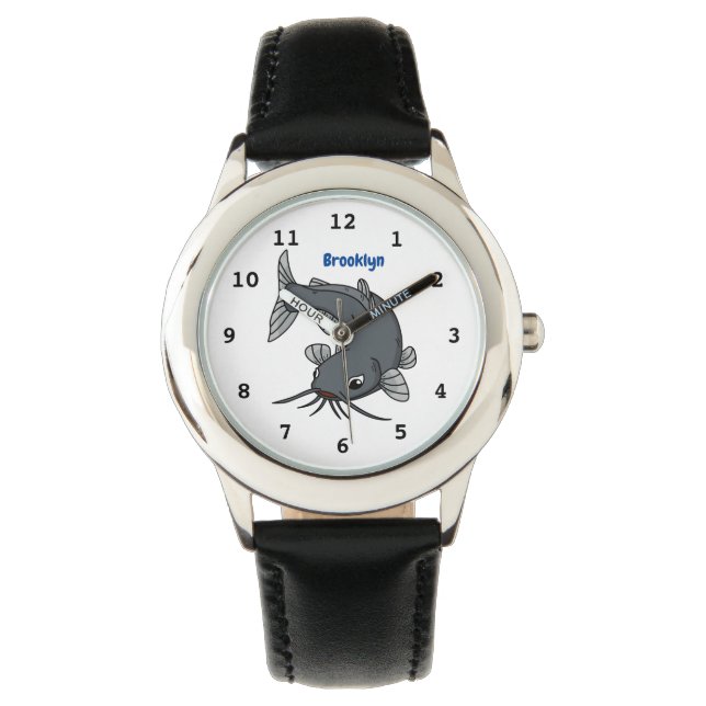 Katfish Cartoon Illustration Armbanduhr (Vorderseite)