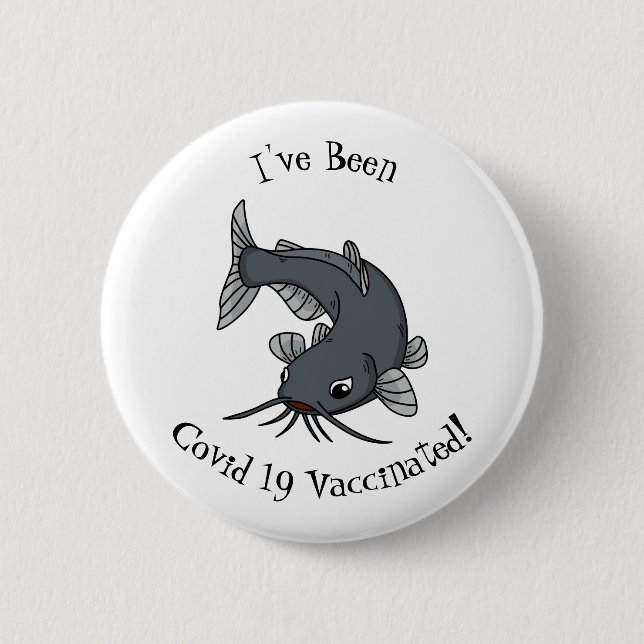Katfish Cartoon Illustration Button (Vorderseite)