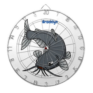 Katfish Cartoon Illustration Dartscheibe