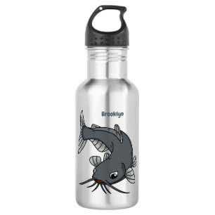 Katfish Cartoon Illustration Edelstahlflasche