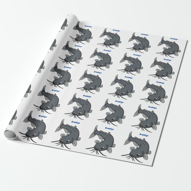 Katfish Cartoon Illustration Geschenkpapier (Ungerollt)