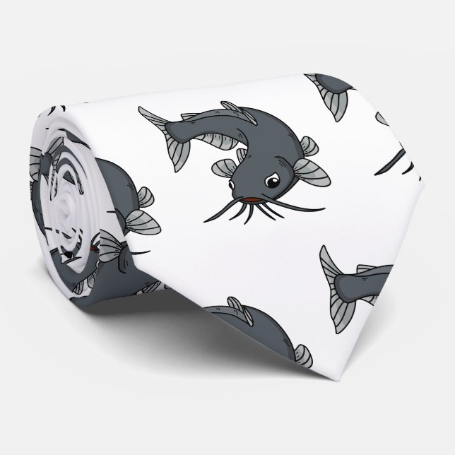 Katfish Cartoon Illustration Krawatte (Gerollt)