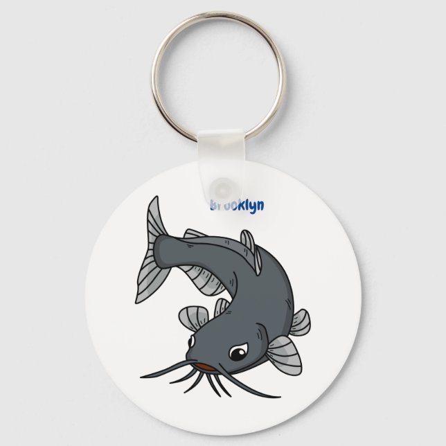 Katfish Cartoon Illustration Schlüsselanhänger (Vorderseite)