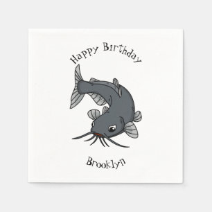 Katfish Cartoon Illustration Serviette