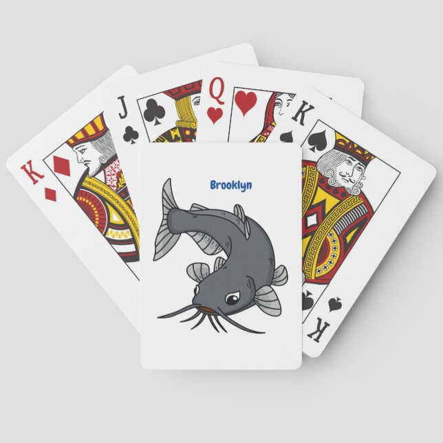 Katfish Cartoon Illustration Spielkarten (Rückseite)
