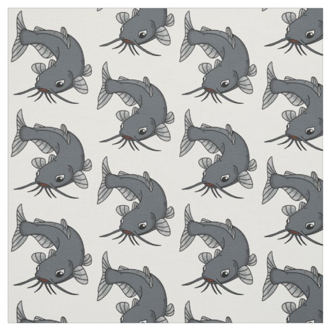 Katfish Cartoon Illustration Stoff (Muster)