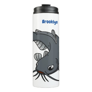 Katfish Cartoon Illustration Thermosbecher