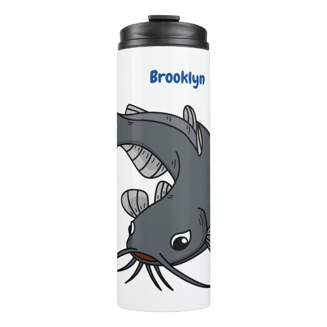 Katfish Cartoon Illustration Thermosbecher (Vorderseite)