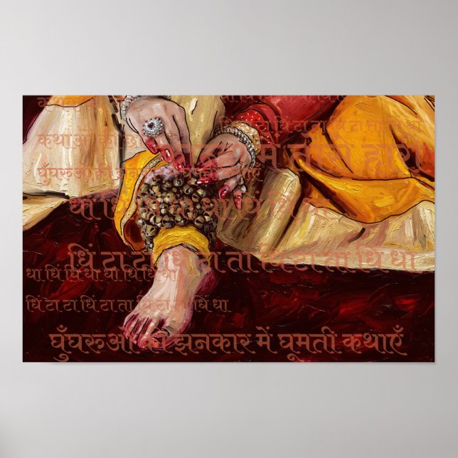 Kathak Ghungroo Ritual Classical Dance Heritage  Poster (Vorne)