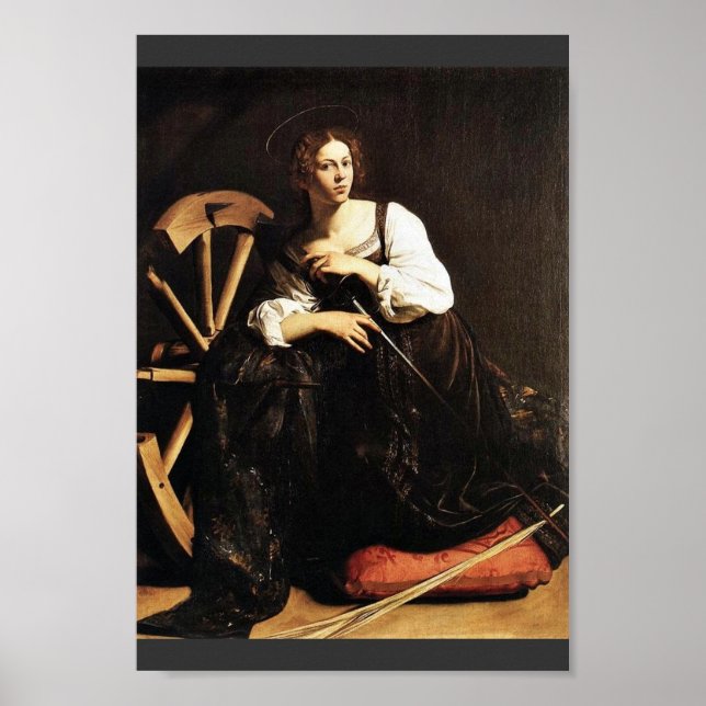 Katharina von Alexandria von Michelangelo Merisi Poster (Vorne)