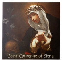 Katharina von Siena (Franceschini) Keramik Tile