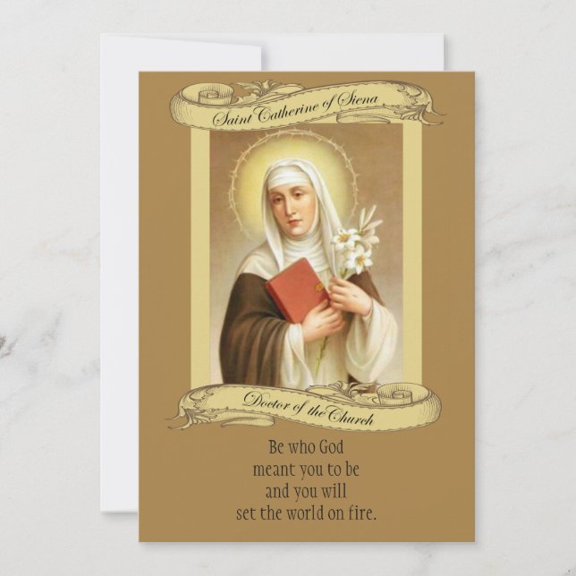 Katharina von Siena Gebet und Heilige Karte (Vorderseite)