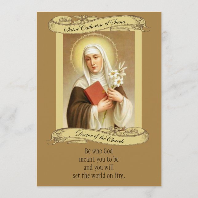 Katharina von Siena Gebet und Heilige Karte (Vorderseite)
