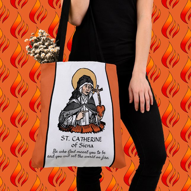 Katharina von Siena mit Crucifix-Topped Herz Tasche (Von Creator hochgeladen)