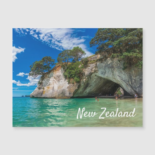 Kathedrale Cove New Zealand Postcard Magnetkarte (Vorderseite)