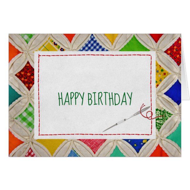 Kathedrale Fenster Quilt Geburtstag (Vorderseite (Horizontal))
