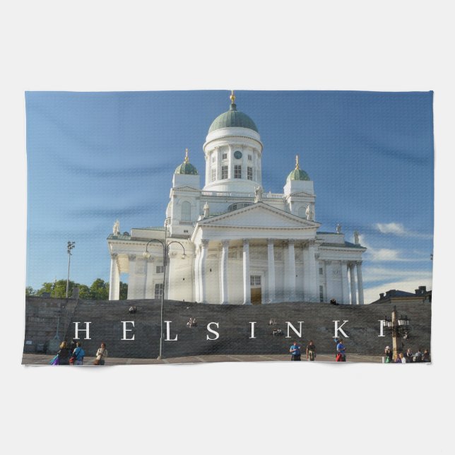 Kathedrale Helsinki Teetuch Geschirrtuch (Horizontal)