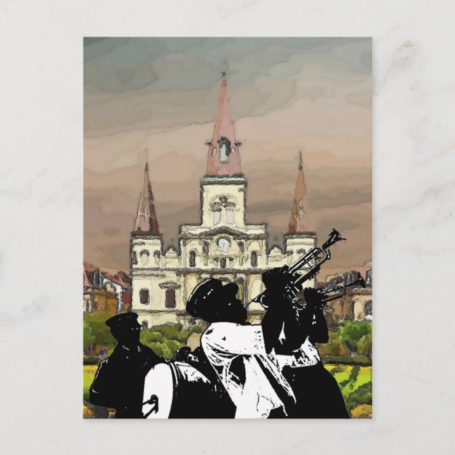 Kathedrale im Französischen Viertel, New Orleans Postkarte (Vorderseite)