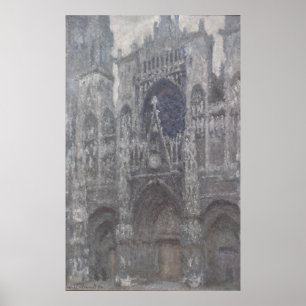 Kathedrale in grauem Portalwetter Rouens durch Poster