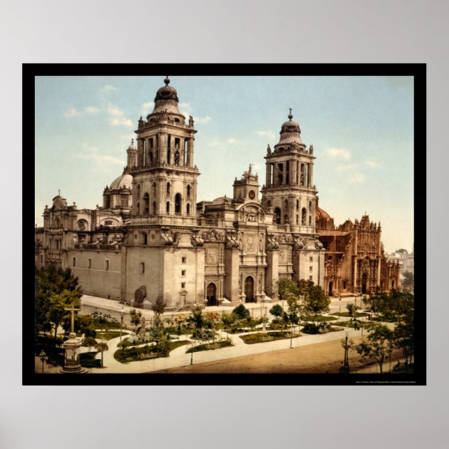 Kathedrale in Mexiko Stadt 1899 Poster (Vorne)
