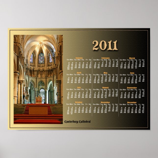 Kathedrale Kalender Poster (Vorne)