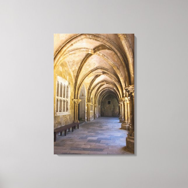 Kathedrale Kloster Hallway Leinwanddruck (Vorderseite)