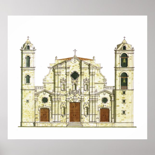 Kathedrale La Habana. Kuba Poster (Vorne)