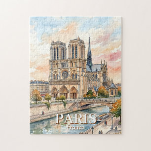 Kathedrale Notre Dame de Paris Aquarell Reise