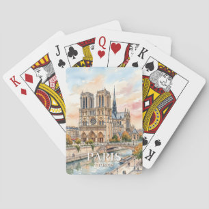 Kathedrale Notre Dame de Paris Aquarell Reise Spielkarten