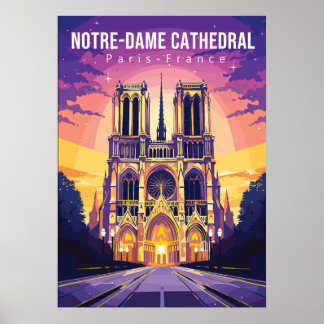 Kathedrale Notre-Dame, Reisekunstposter Poster