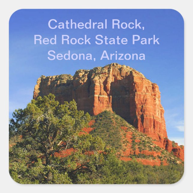Kathedrale Rock, Arizona Quadratischer Aufkleber (Vorderseite)