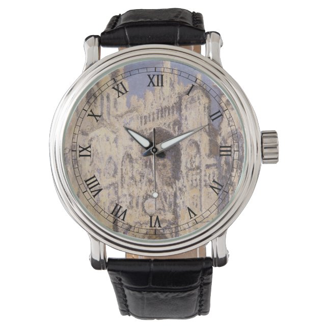 Kathedrale Rouen, Harmony Blue Gold von Claude Mon Armbanduhr (Vorderseite)