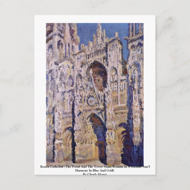 Kathedrale Rouen von Claude Monet Postkarte (Vorderseite)