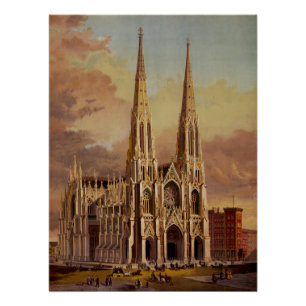 Kathedrale Saint Patrick in Midtown Manhattan Poster